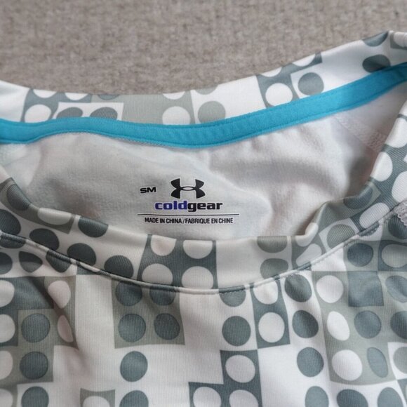 Under Armour Womens Shirt Small Gray White Long Sleeve Cold Gear - Picture 2 of 5